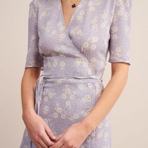 Rouje Gabinette Purple Floral Style Mini Dress S